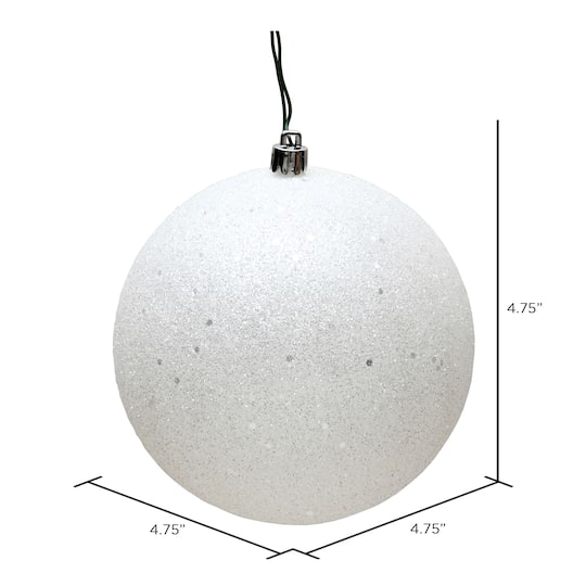 Vickerman 4.75" White Sequin Ball Ornaments, 4ct.